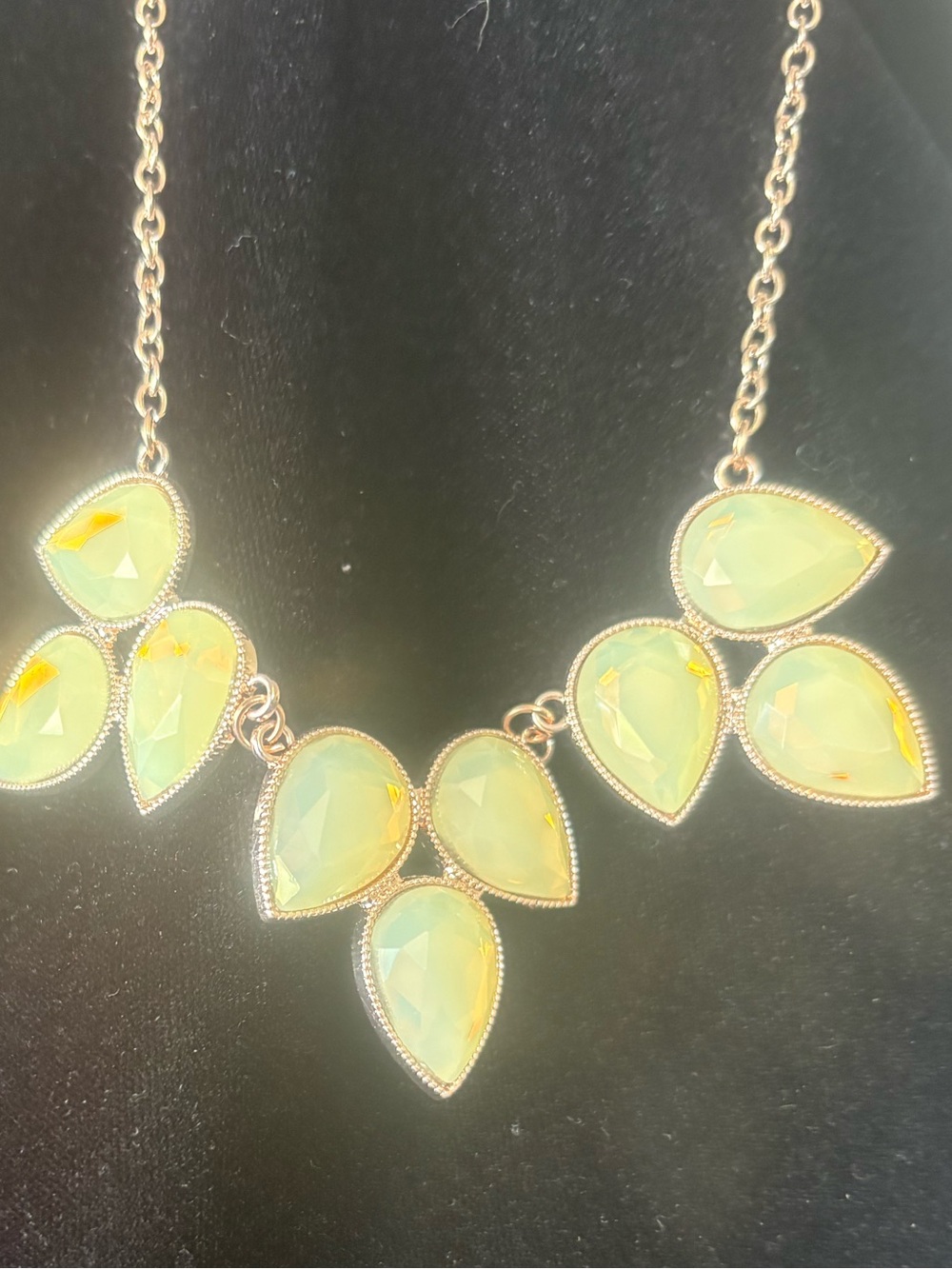 Yellow Opal Teardrop Statement Necklace - Women Jewelry